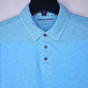 Johnston & Murphy Polo Shirt Mens Large Light Blue